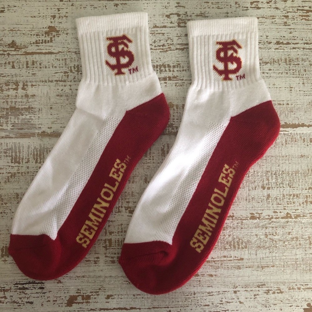 White & Garnet FSU Socks